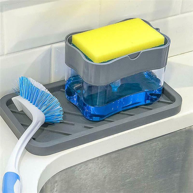 Box Dish Soap Container With Sponge Holder