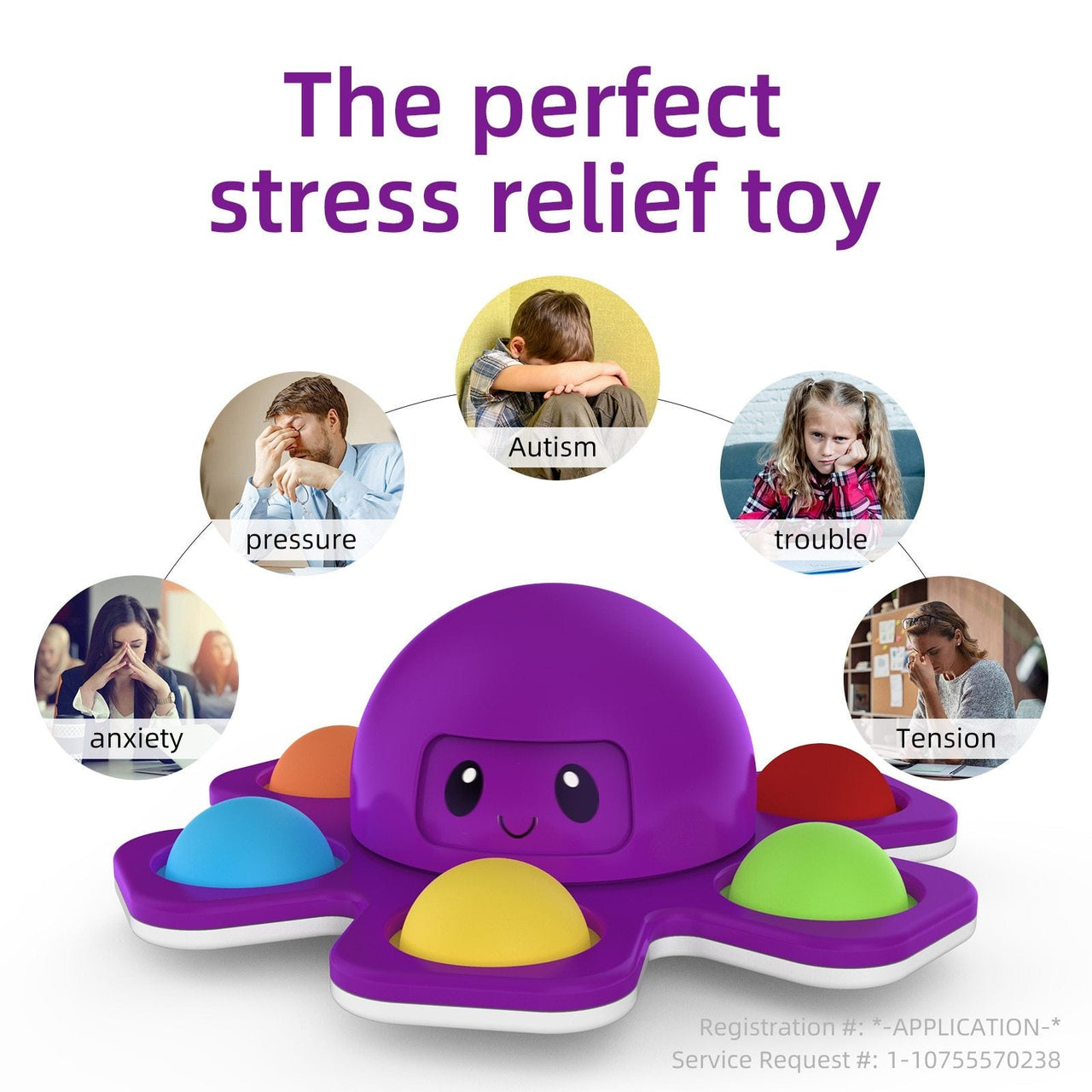 Reversible Octopus Spinner Pop it