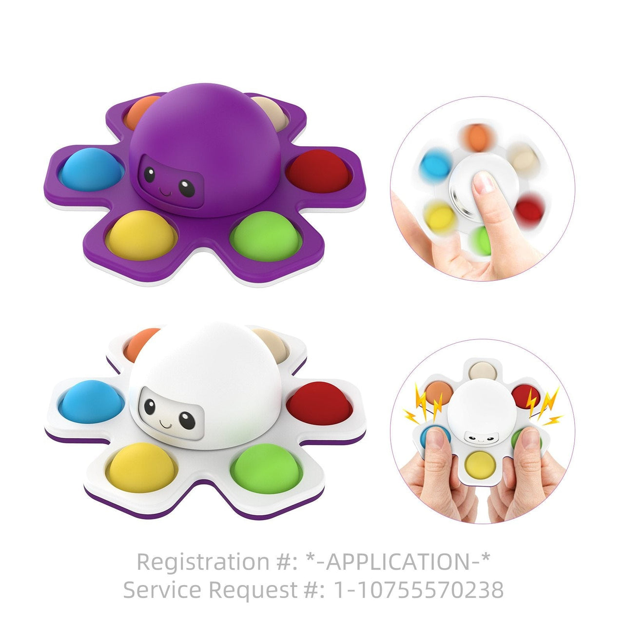 Reversible Octopus Spinner Pop it