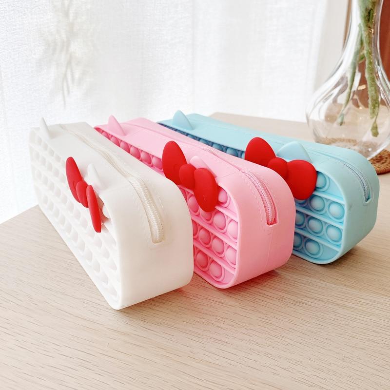 Bowknot Pop It Pencil Case
