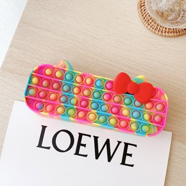 Bowknot Pop It Pencil Case