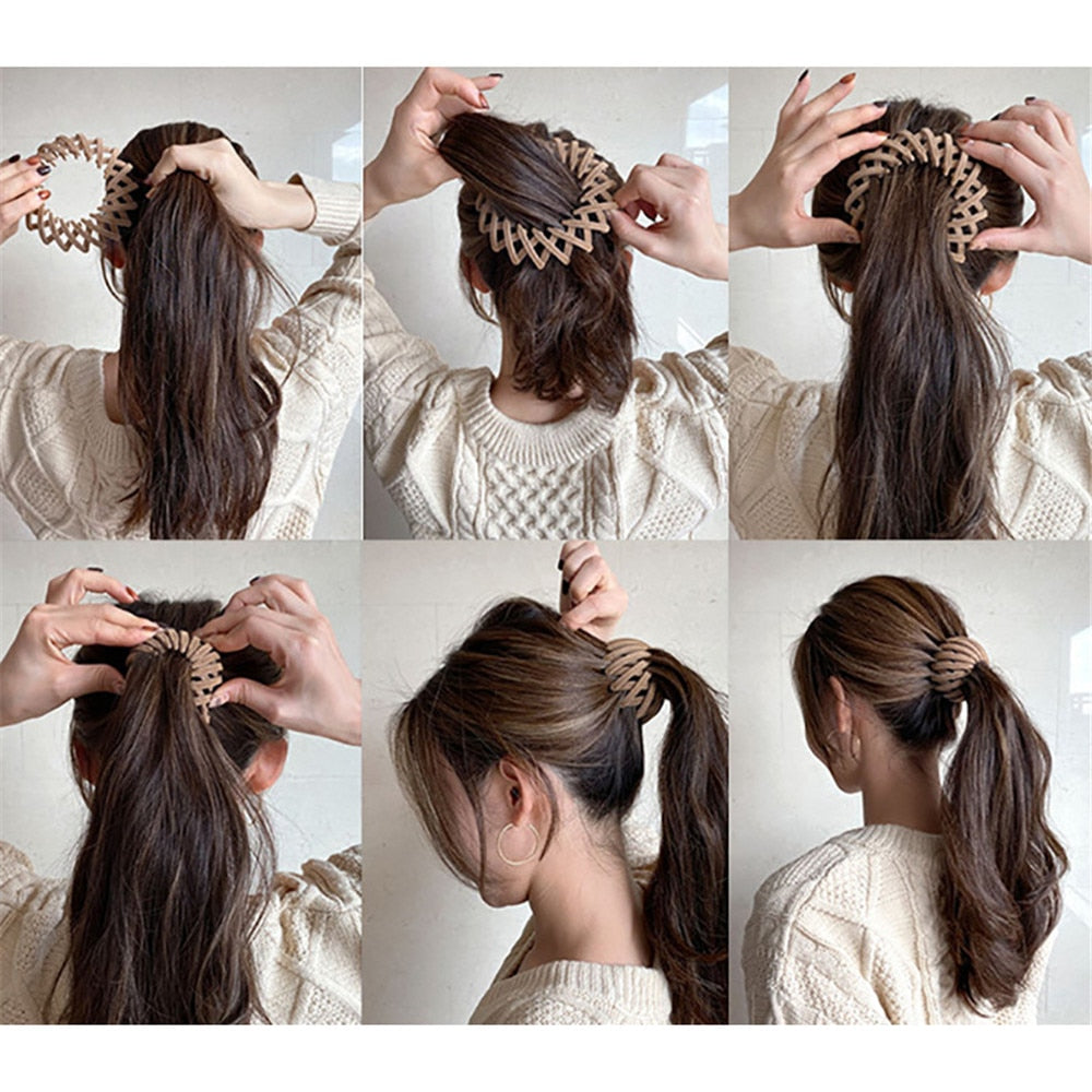 Bird Nest Shaped Hair Clips Bun Makers