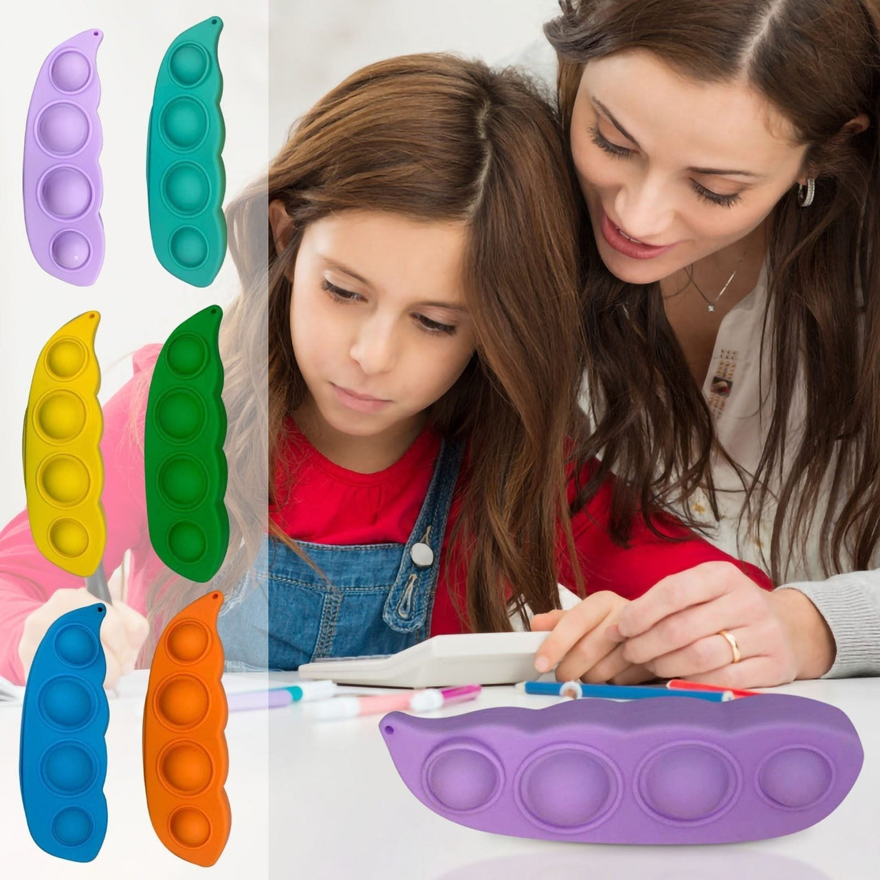 Pea Pop It Pencil Case