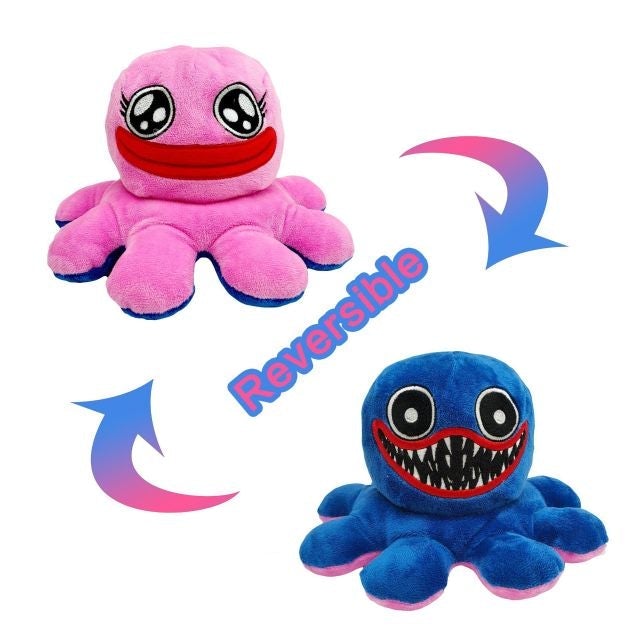 Reversible Blue Scary Plush Toy