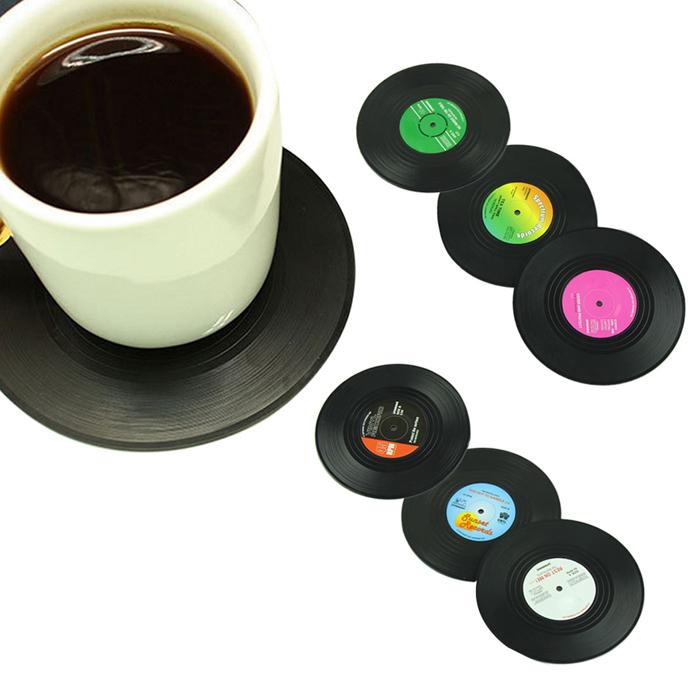 PeekWise Vinyl Record Coasters