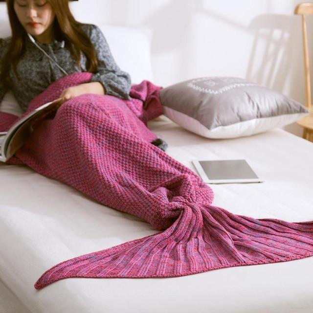 Mermaid Tail Blanket - Knitted Handmade, Warm and Soft
