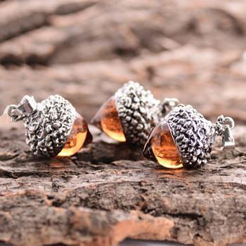 Glass Acorn Necklace