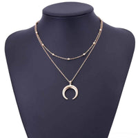 Thumbnail for Multi Layered Crescent Moon Necklace