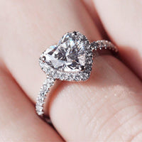 Thumbnail for Silver Plated Crystal Love Heart Shaped Ring