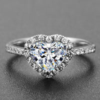 Thumbnail for Silver Plated Crystal Love Heart Shaped Ring