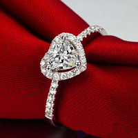 Thumbnail for Silver Plated Crystal Love Heart Shaped Ring