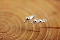 Thumbnail for Sterling Silver Cat Earrings - Stud