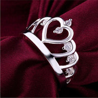 Thumbnail for Silver Princess Crown 925 Austrian Crystal Ring