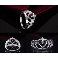 Thumbnail for Silver Princess Crown 925 Austrian Crystal Ring