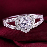 Thumbnail for Sterling Silver Crystal Heart Ring