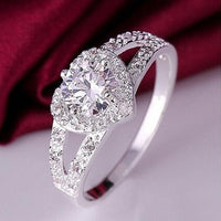 Thumbnail for Sterling Silver Crystal Heart Ring