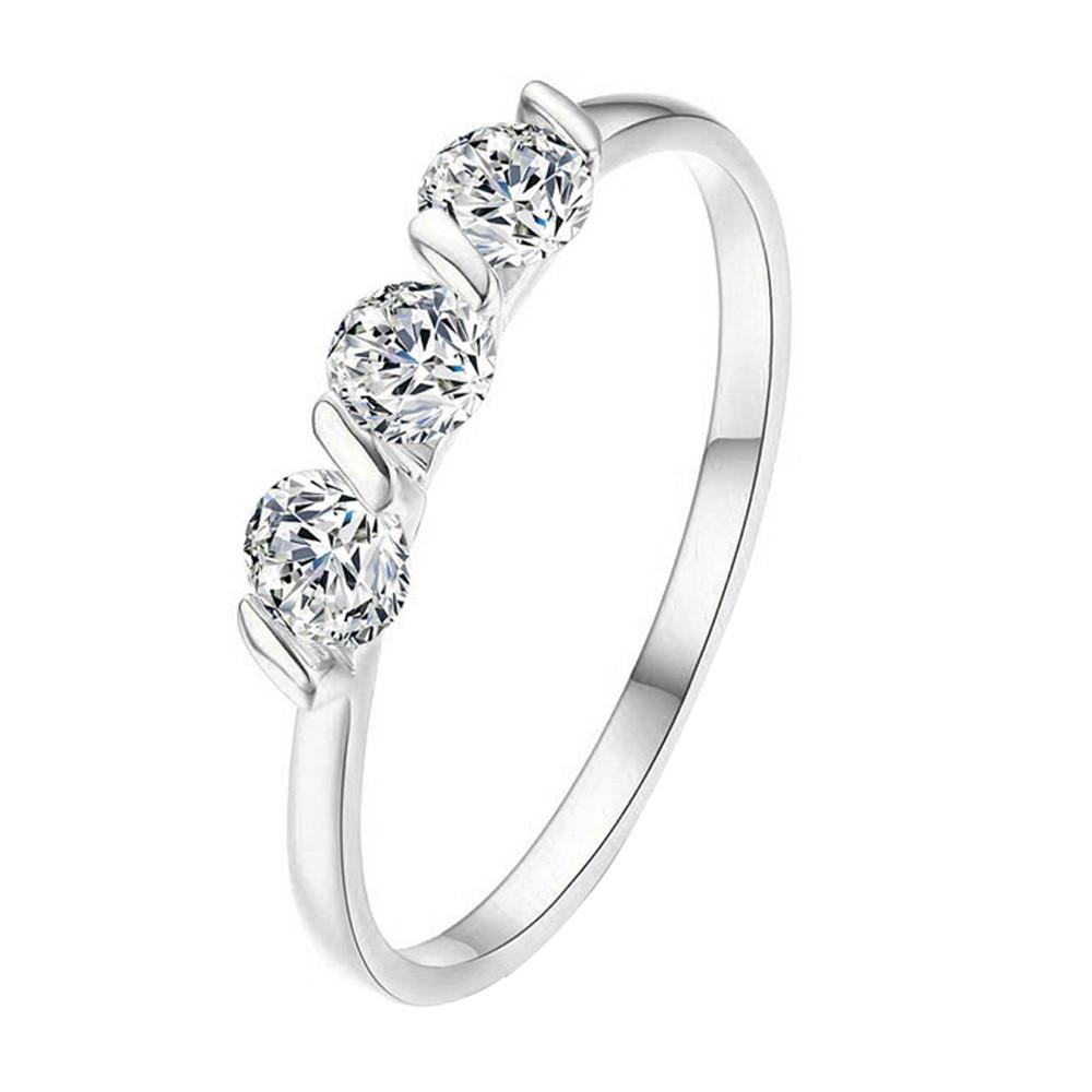 Concise Three Crystal Ring