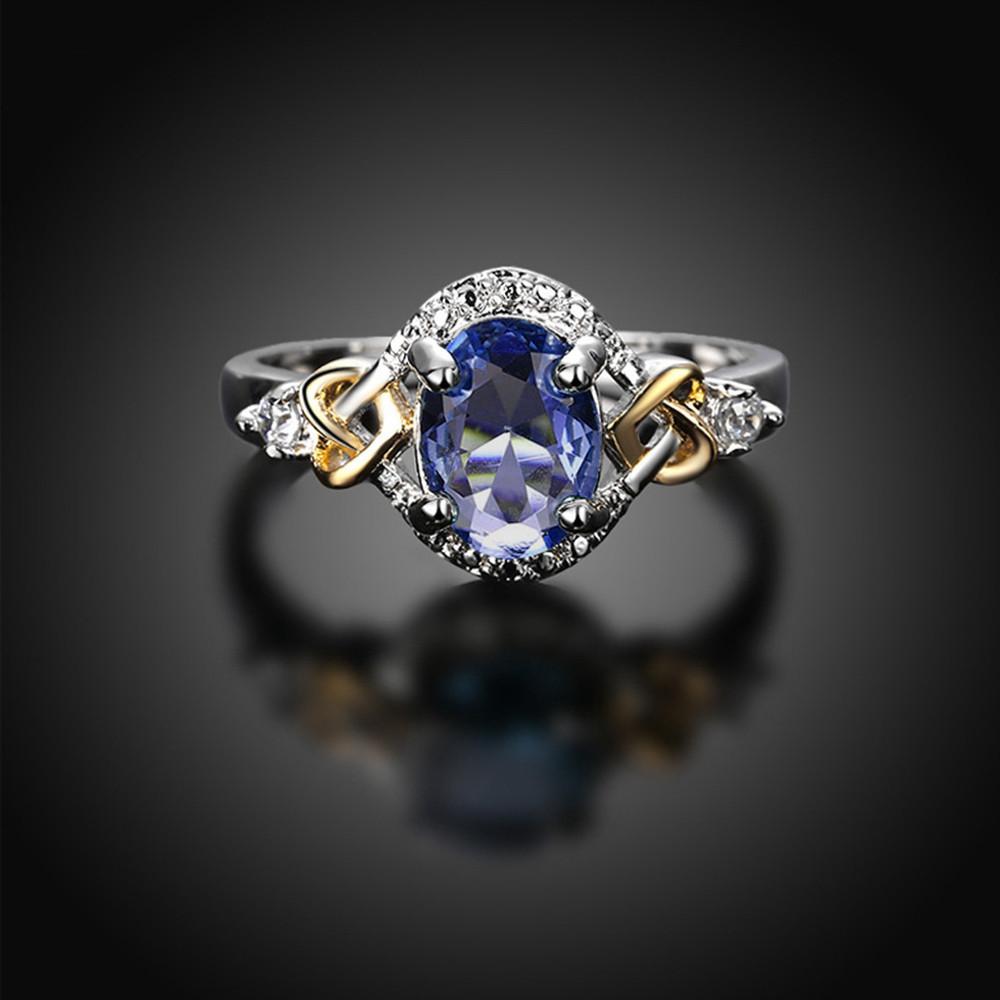 Silver Plated Alloy Crystal Ring