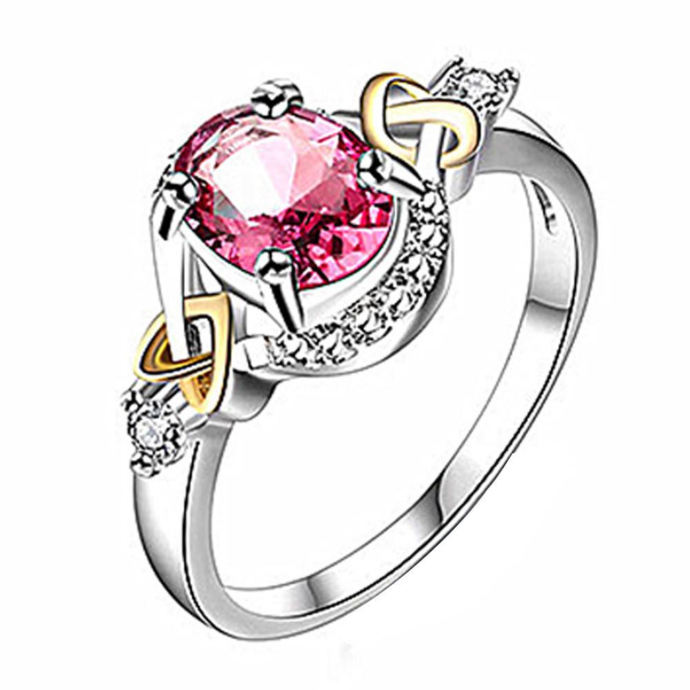 Silver Plated Alloy Crystal Ring