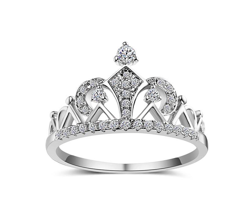 Cubic Zirconia Princess Crown Ring