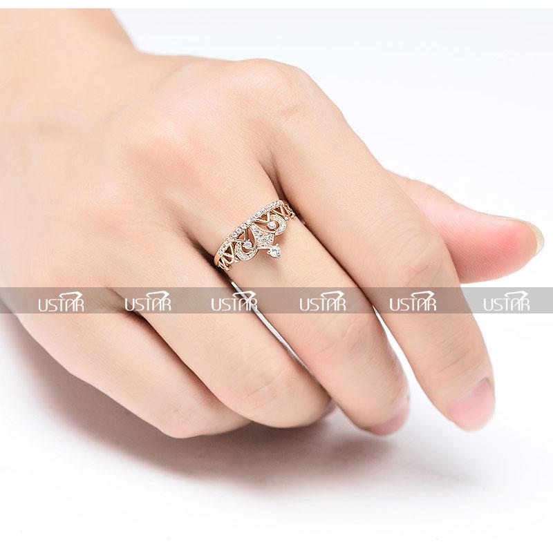 Cubic Zirconia Princess Crown Ring