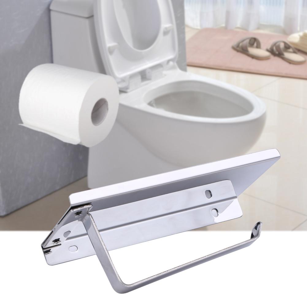 Stainless Steel Toilet Roll Holder Shelf PeekWise