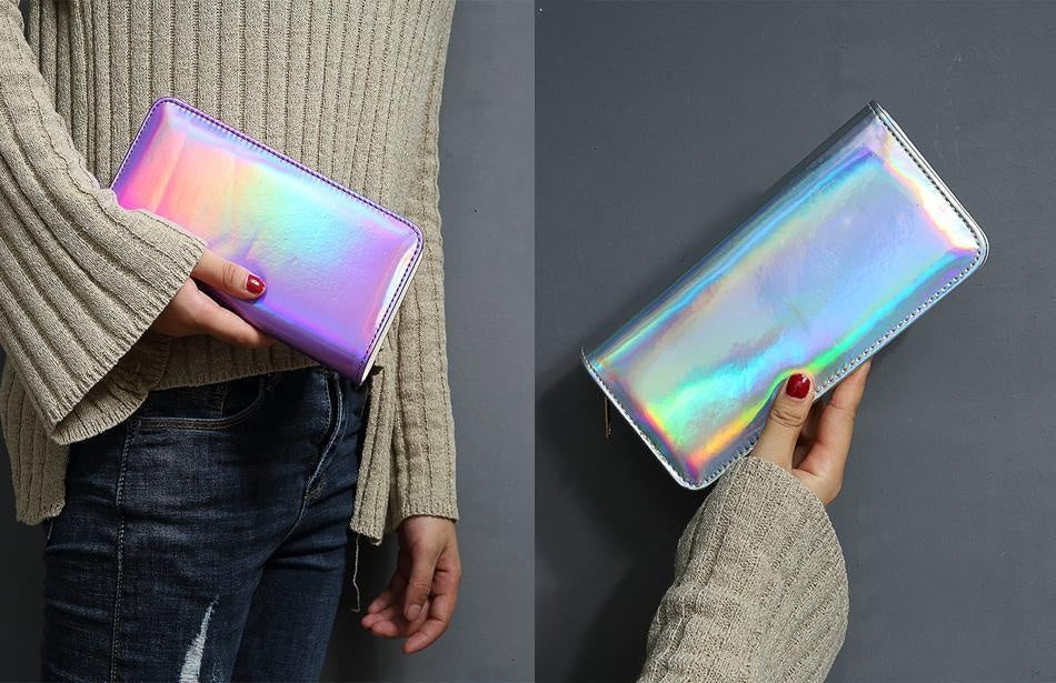Hologram Effect Zipper Clutch Bag PeekWise