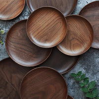 Thumbnail for Hand-Made Round Natural Wooden Plates