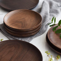 Thumbnail for Hand-Made Round Natural Wooden Plates