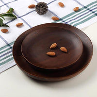 Thumbnail for Hand-Made Round Natural Wooden Plates