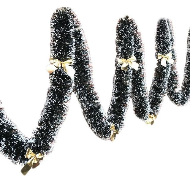 Luxury Tinsel Garland Decorative Red Bows PeekWise