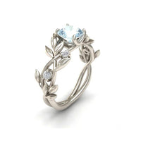 Thumbnail for Vine Leaf Crystal Flower Vintage Ring