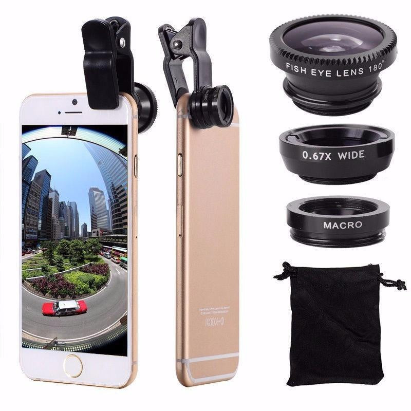 -in- Universal Mobile Phone Lens Fisheye Fish Eye Wide Angle Macro PeekWise