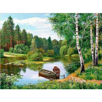 Thumbnail for Row Boats on the Lake - GemPaint™ Kit