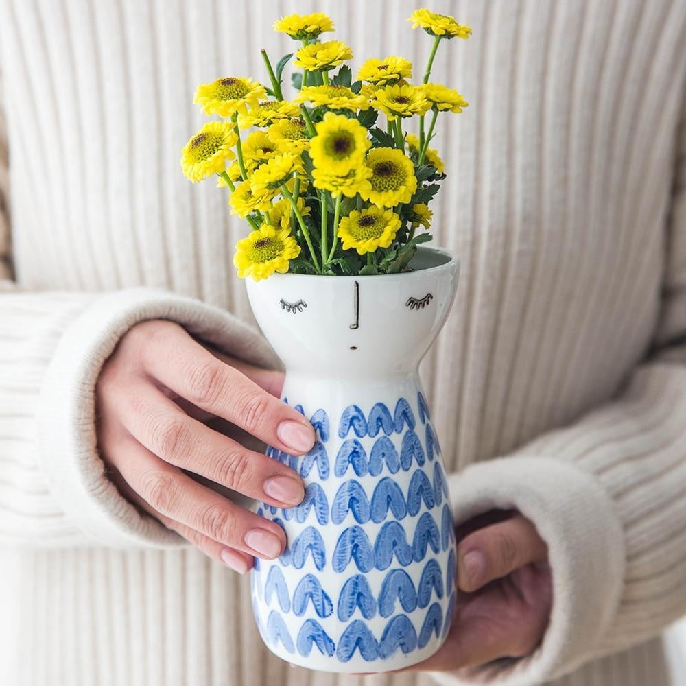 Cute Girl Flower Vase PeekWise