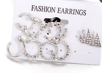Thumbnail for Jazzy - 9 Piece Set Pearl Punk Clip Earrings