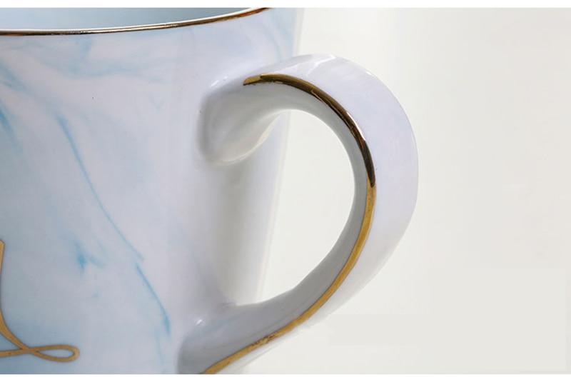 Marble Porcelain Mr & Mrs Coffee Mugs