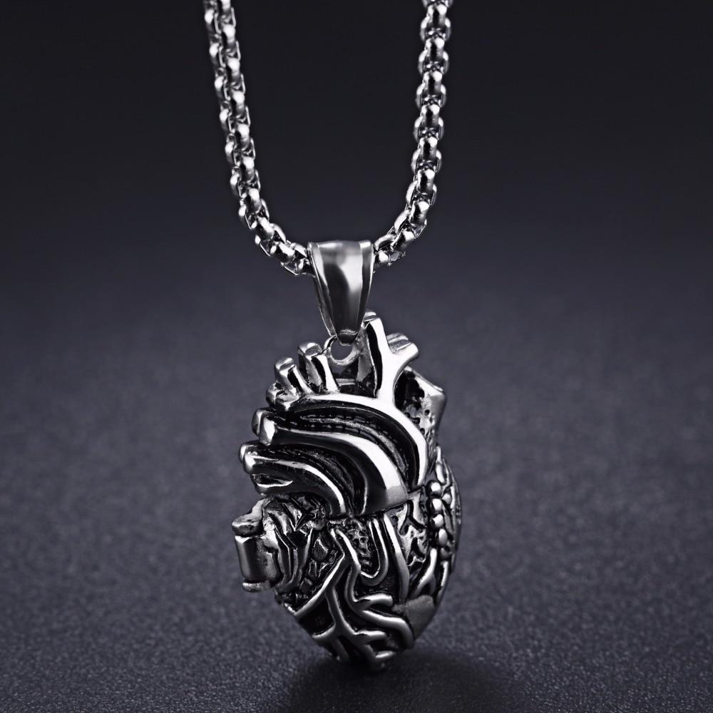 3D Anatomically Correct Heart Charm Necklace