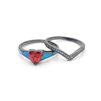 Thumbnail for Two Piece Fire Opal Ring Stack