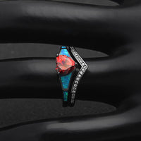 Thumbnail for Two Piece Fire Opal Ring Stack