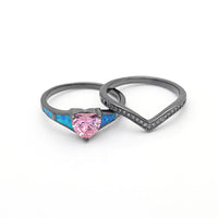 Thumbnail for Two Piece Fire Opal Ring Stack