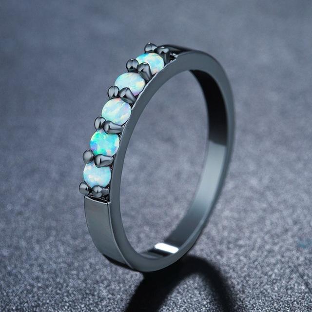 Simple Colored Fire Opal Rings