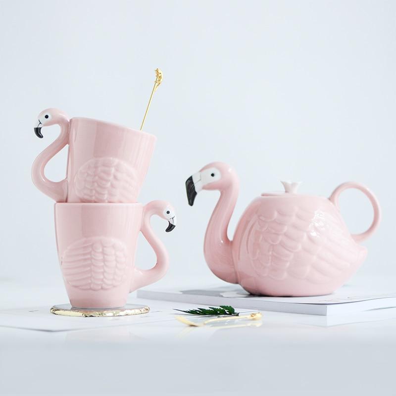 Flamingo Teapot & Mug