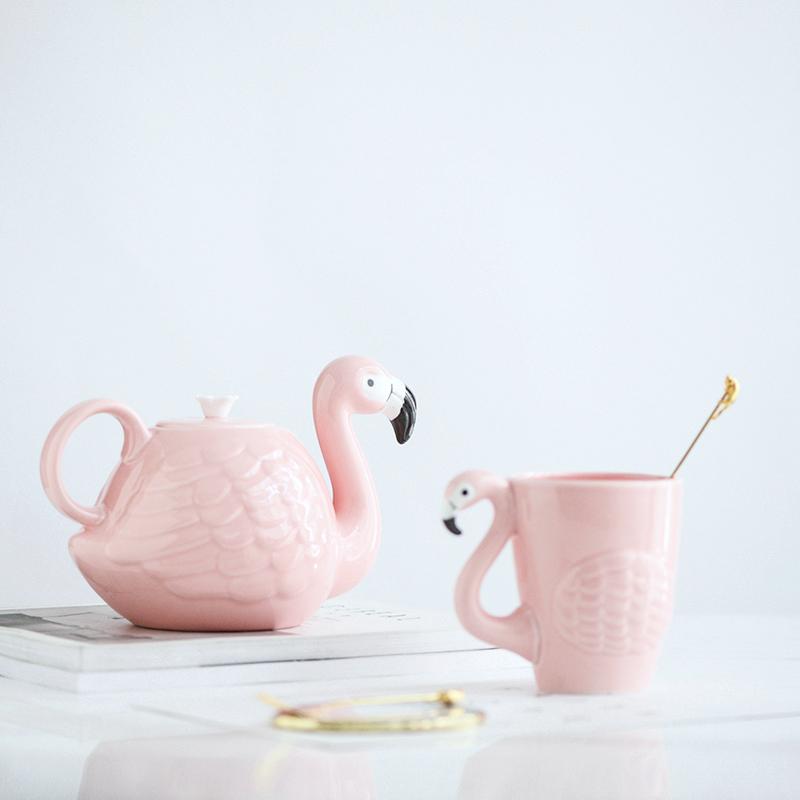 Flamingo Teapot & Mug