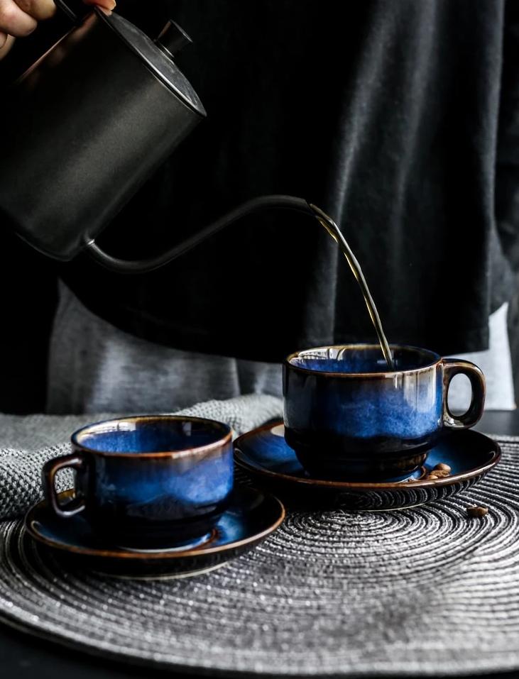 Cat Eye Blue Ceramic Mug PeekWise