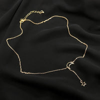 Thumbnail for Moon & Star Hanging Drop Necklace