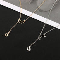 Thumbnail for Moon & Star Hanging Drop Necklace