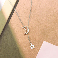 Thumbnail for Moon & Star Hanging Drop Necklace