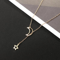 Thumbnail for Moon & Star Hanging Drop Necklace