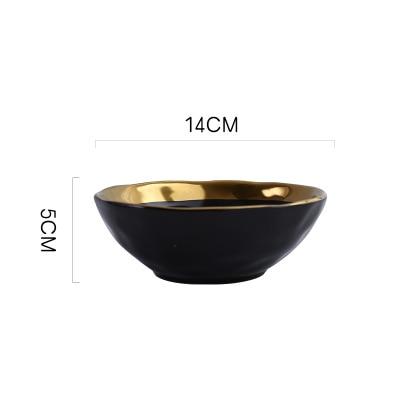 Ceramic Salad Bowl Gold PeekWise